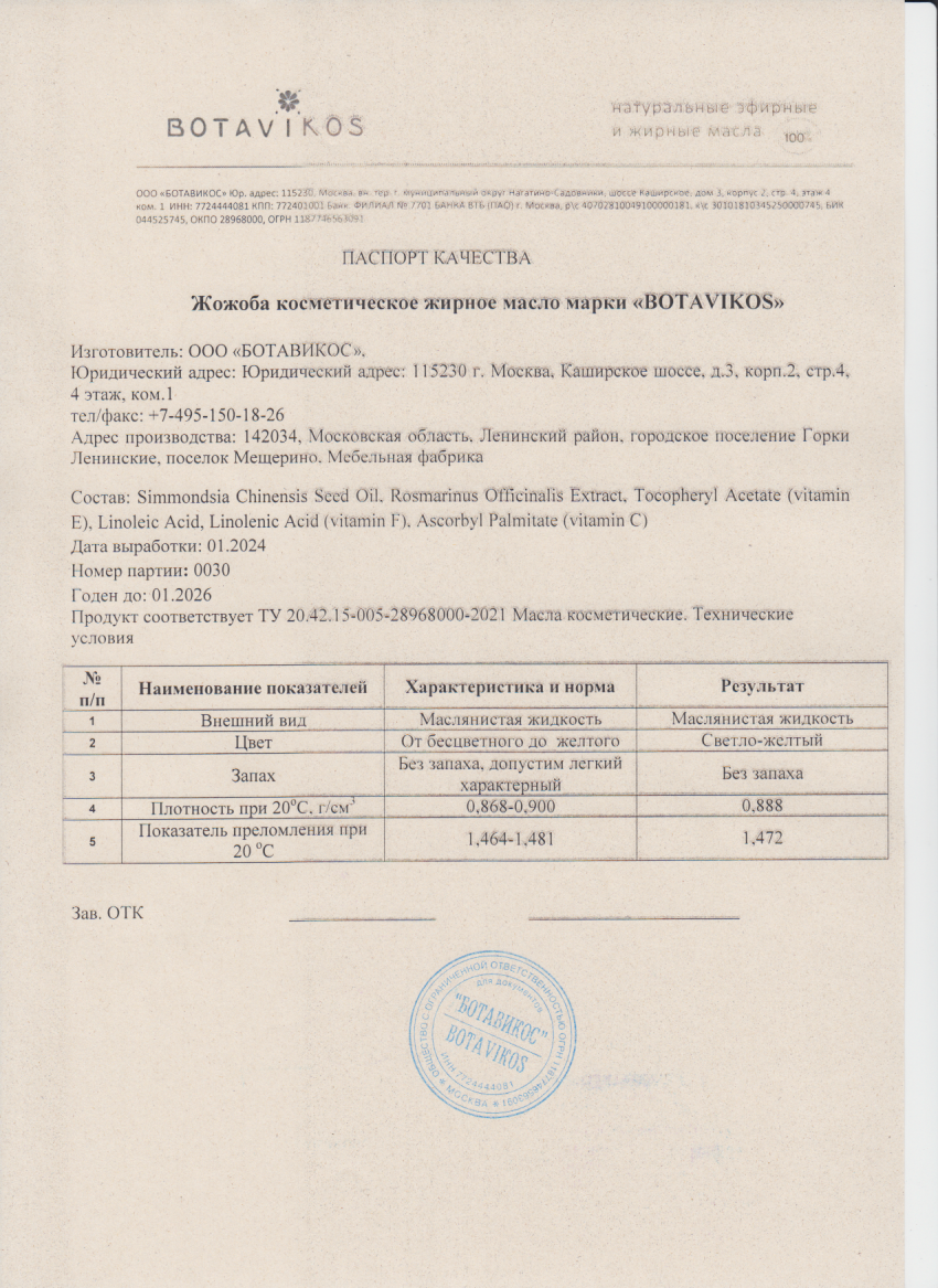 Паспорт №012024